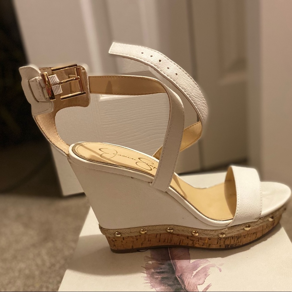 Jessica Simpson cork wedges with studs and ankle straps🎀